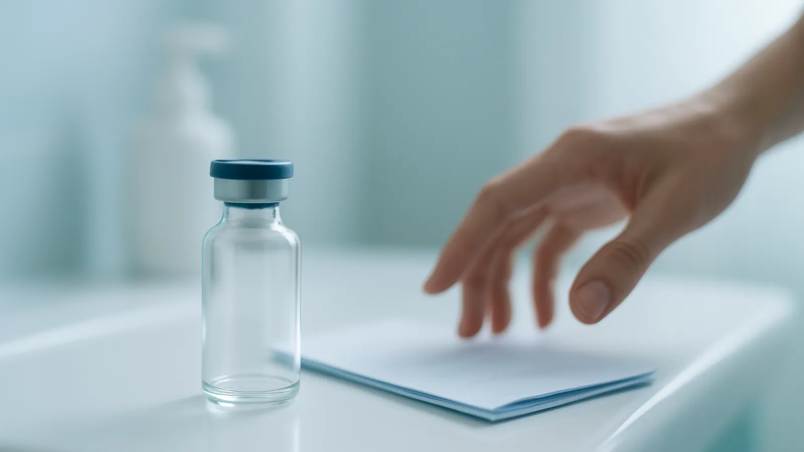 Foto de um frasco de medicamento vazio ao lado de uma receita médica, representando a falta de acesso a um remédio de alto custo.